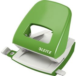 Leitz metalen bureau perforator - perforeert tot 30 vel - voor mappen en ringbanden - groen
