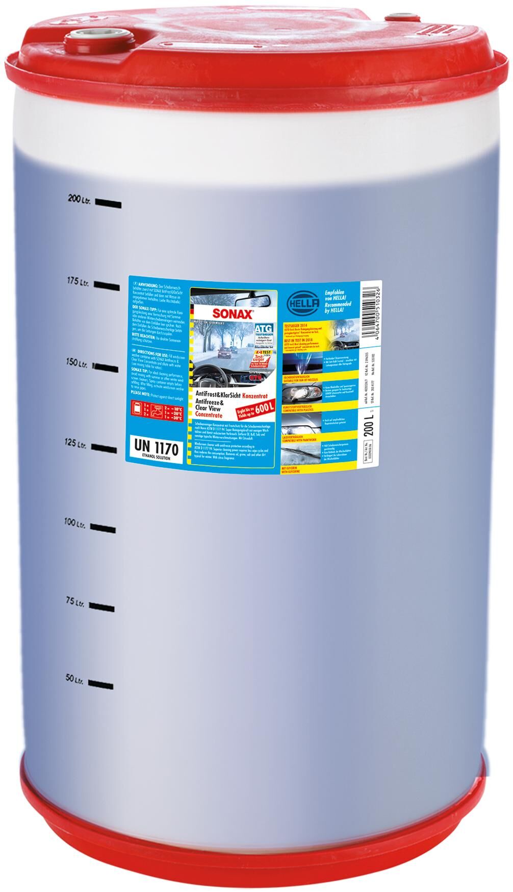 Sonax ruitenvloeistof anti-vries antifrost klarsicht anti-rust+clear view 200 concentrate pvc.drum