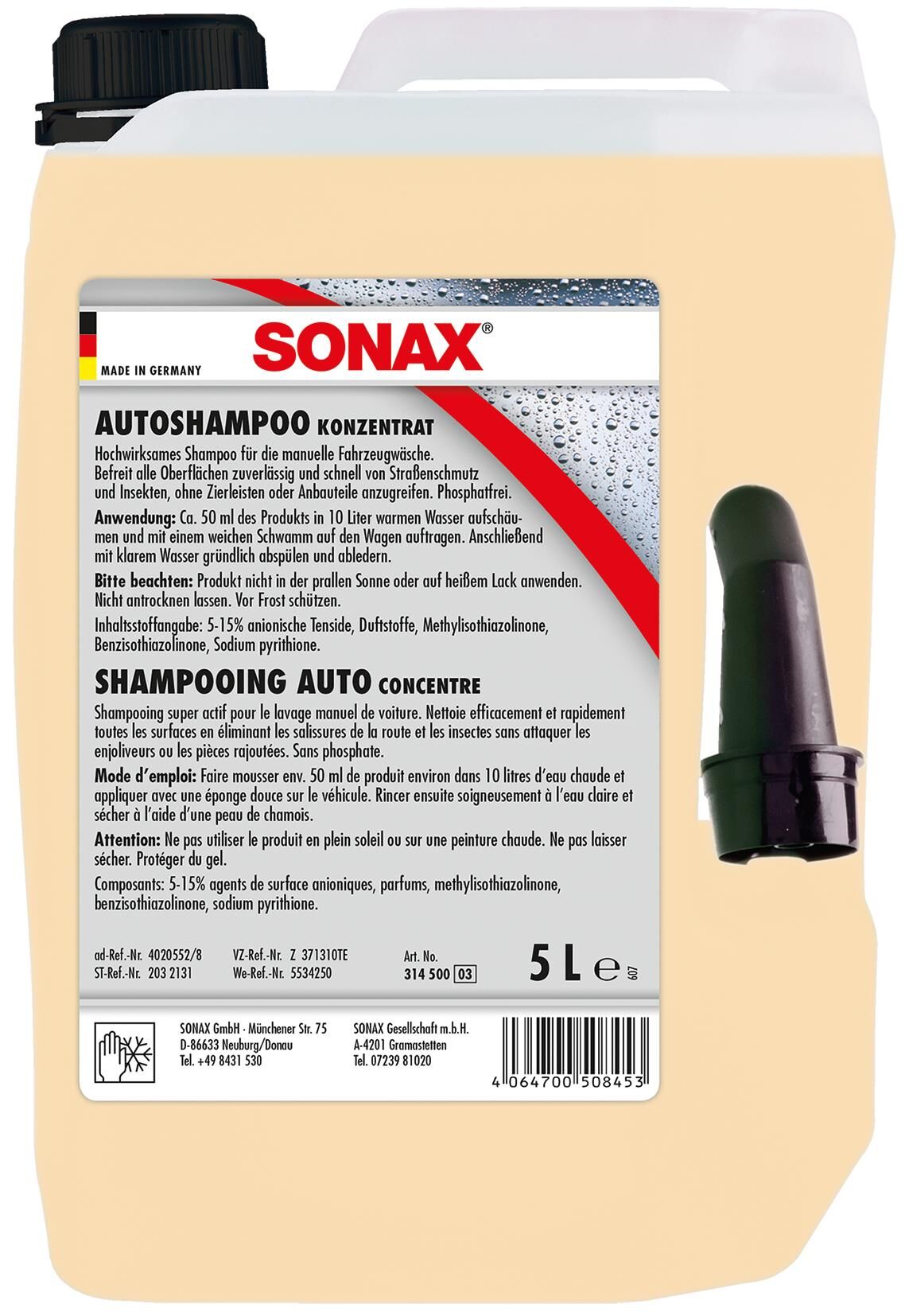 Sonax autoshampoo shampoo 5ltr kanister