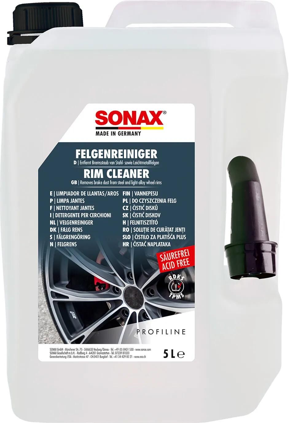 Sonax felgenreiniger plus rim cleaner plus 5l profiline