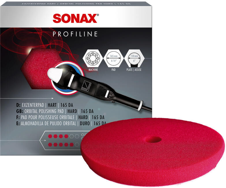 Sonax polijstspons exzenterpad 165 polishing sponge red 165 da-cut pads