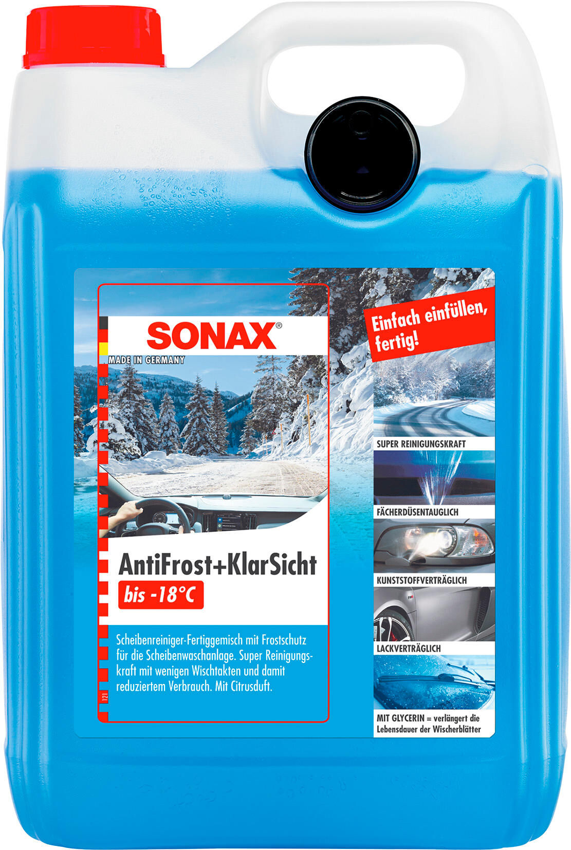 Sonax antivriesbescherming voorruit antifrost + klarsicht anti-rust and clear view citrus ready to use