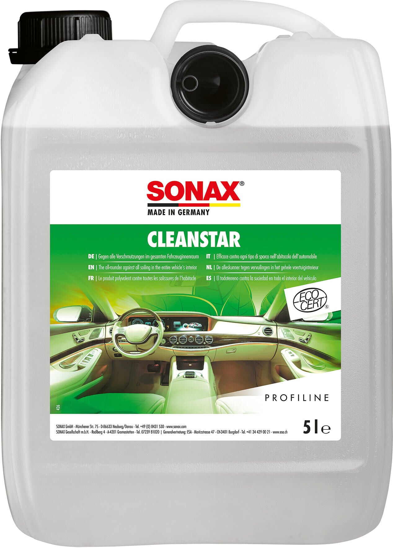 Sonax interieurreiniger cleanstar ecocert cleanstar ecocert 5 l kanister