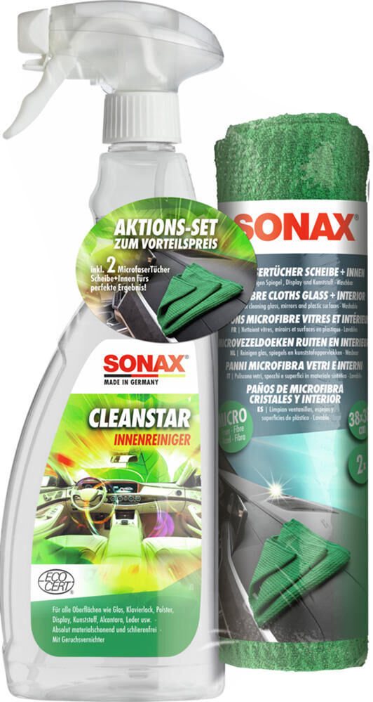 Sonax actieset cleanstar microvezeldoeken . clean-star-set 750 ml