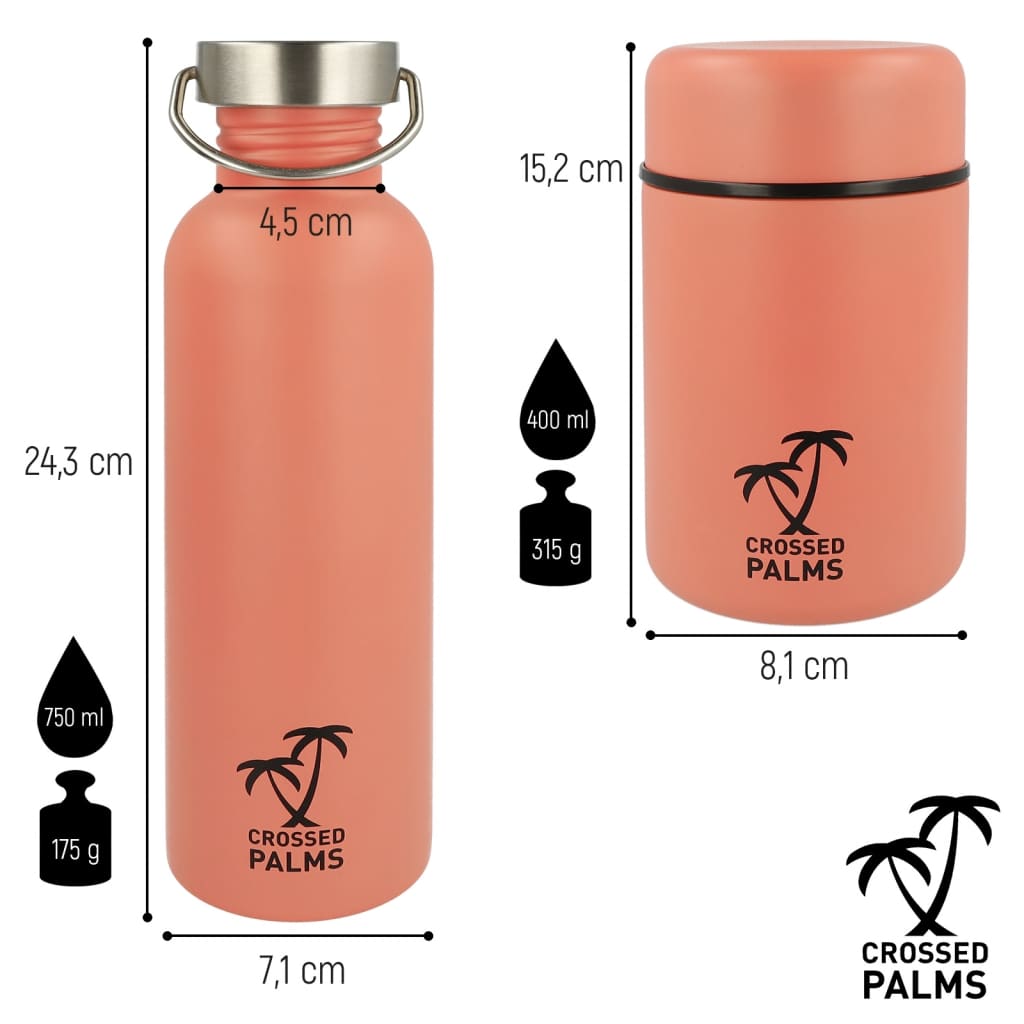 Gekruiste handpalmen Gekruiste handpalmen Drinkfles en voedelcontainerset