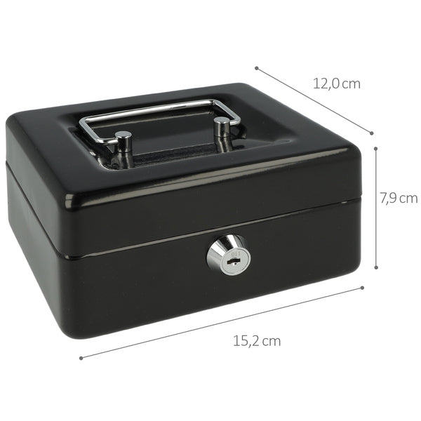 Westcott ac-e51000-zw geldkist 152x120x79mm zwart, kunststof inzet met 6 vakken