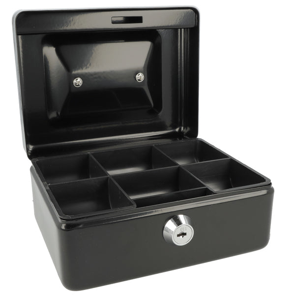 Westcott ac-e51000-zw geldkist 152x120x79mm zwart, kunststof inzet met 6 vakken