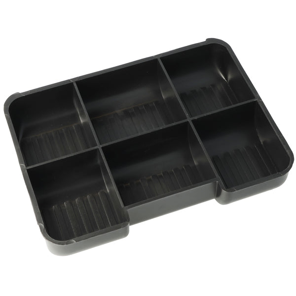 Westcott ac-e51000-zw geldkist 152x120x79mm zwart, kunststof inzet met 6 vakken