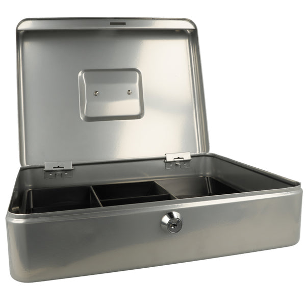 Westcott ac-e51002-zi geldkist 301x242x91mm zilvergrijs, kunststof inzet met 5 vakken