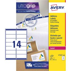 Avery gerecycleerde etiketten voor laserprinters quickpeel lr7163-100 99,1x38,1mm