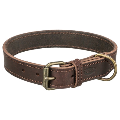 Trixie Halsband hond rustiek vetleer donkerbruin