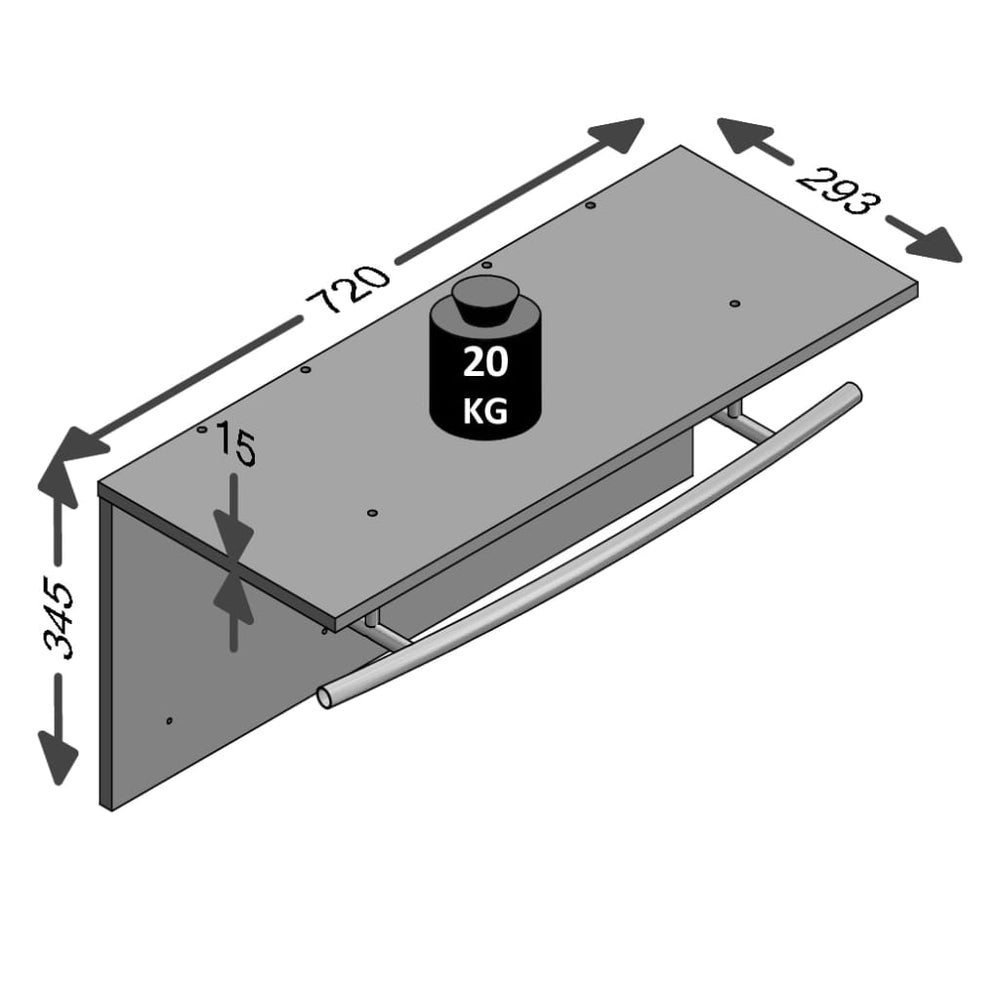 FMD FMD Wandkapstok 72x29,3x34,5 cm oude stijl bruin