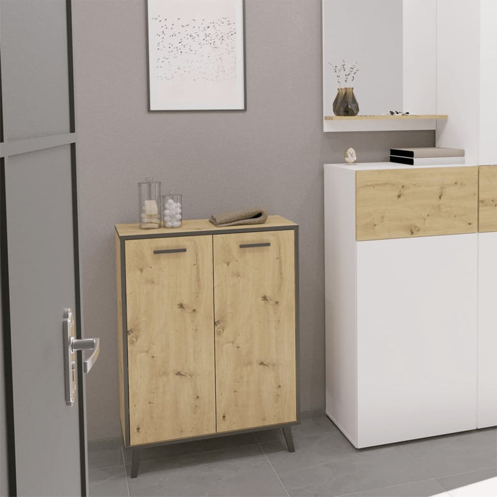 Fmd schoenenkast met 5 vakken 68,5x33x93,5 cm ambachtelijk eiken