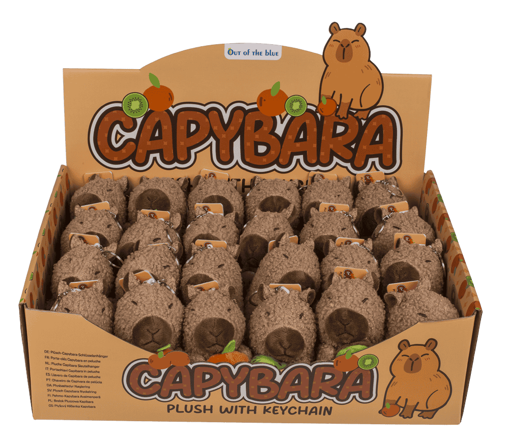 Sleutelhanger capybara. 10 cm. 2 a 24 st