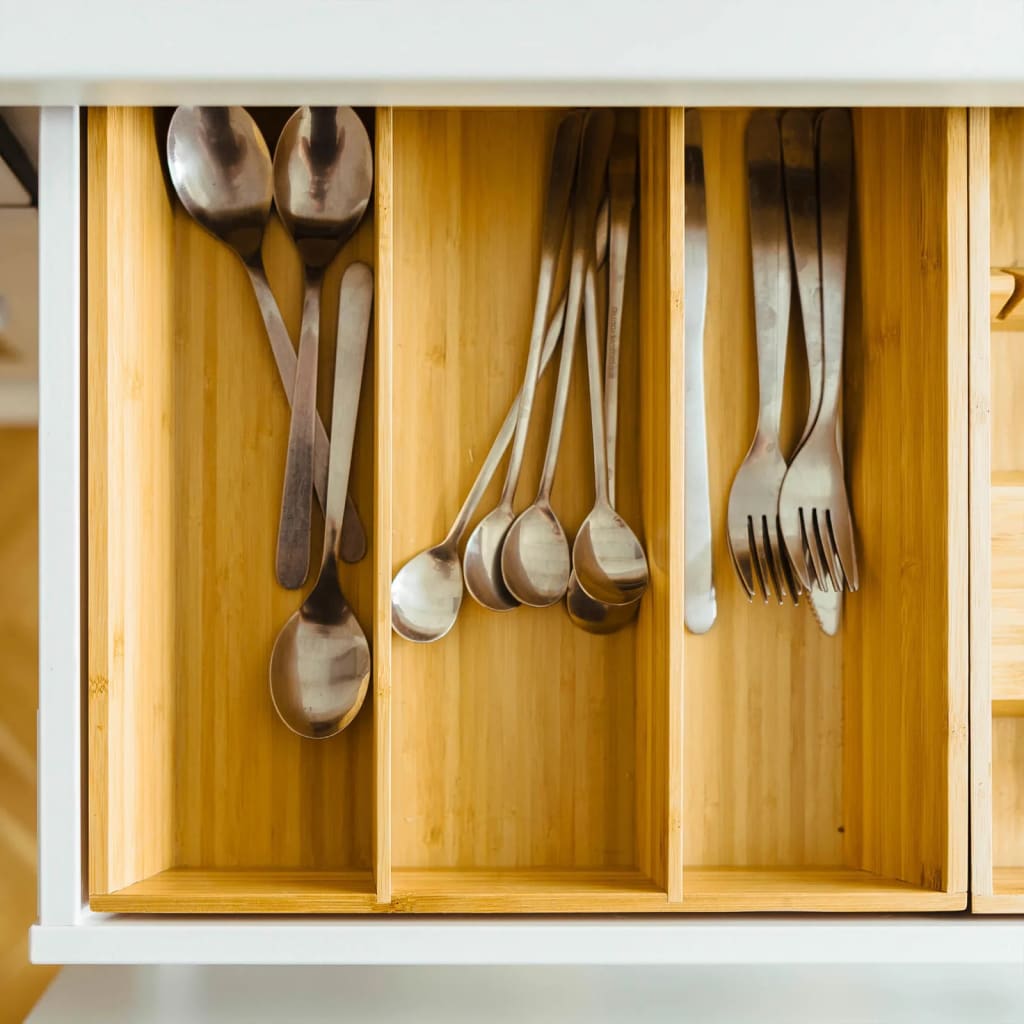 Hi bestekbak uitschuifbaar bamboe