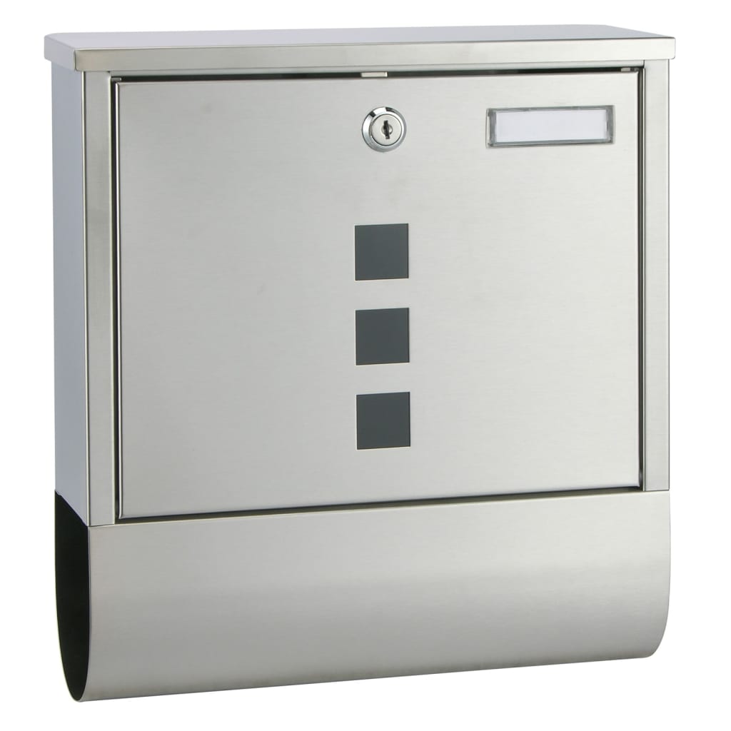 Hi brievenbus met krantenhouder 30,5x9,6x33,5 cm roestvrij staal