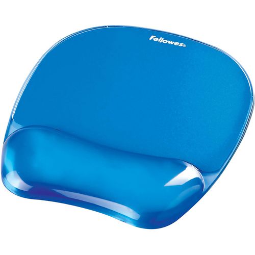 Muismat met polssteun fellowes crystals™ gel blauw