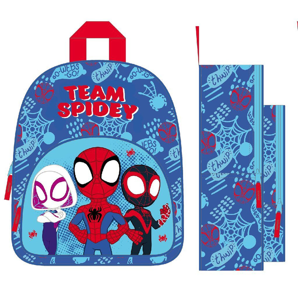Spiderman spidey and friends rugtas 30.5x25.5x10 cm blauw rood