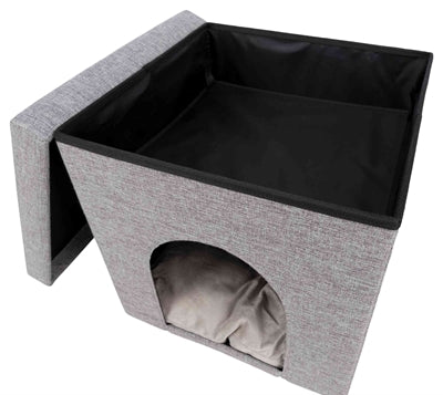 Trixie puff cat bed relax-igloo Alois grey