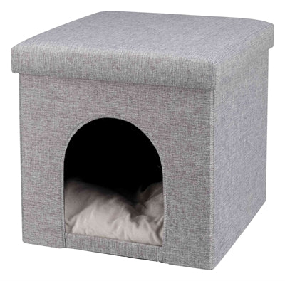 Trixie puff cat bed relax-igloo Alois grey