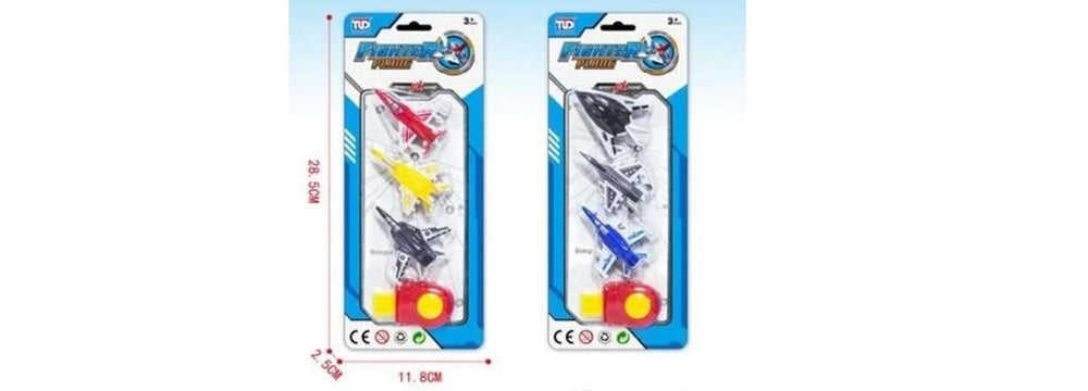 Afschiet vliegtuigjes 7cm set a 3 stuks