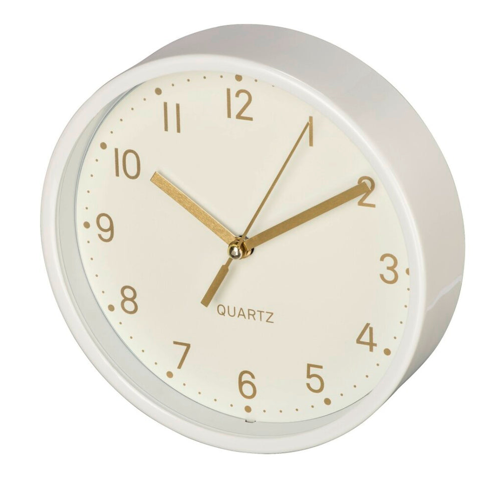 Hama tafelklok gouden geluidsarm wit