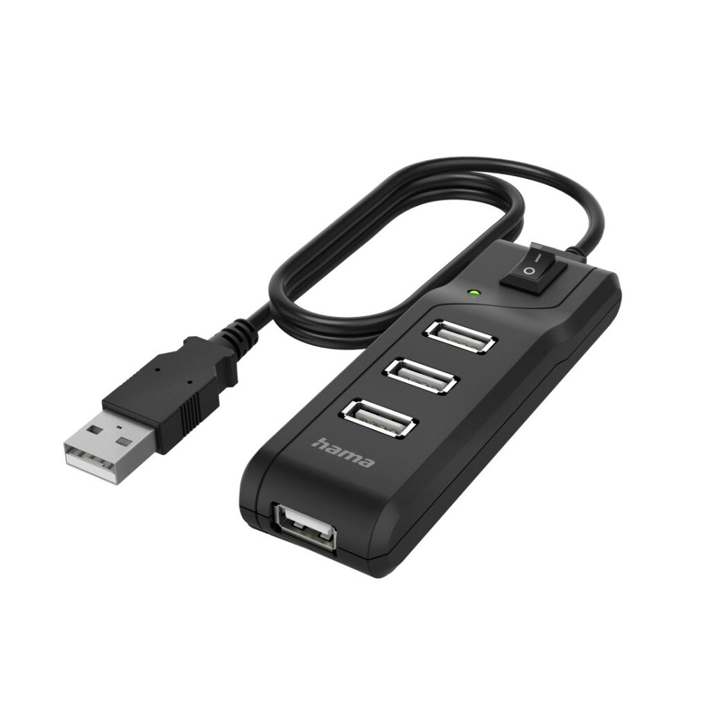 Hama usb-hub 4-poorts usb 2.0 480 mbit s aan uit-schakelaar