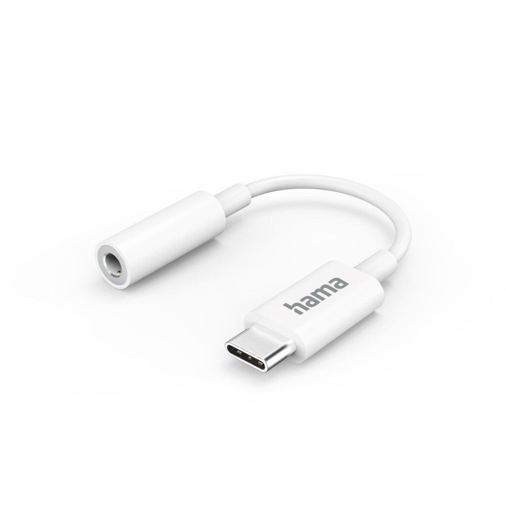 Hama aux-adapter usb-c ndash; 3,5-mm-jack-aansluiting wit