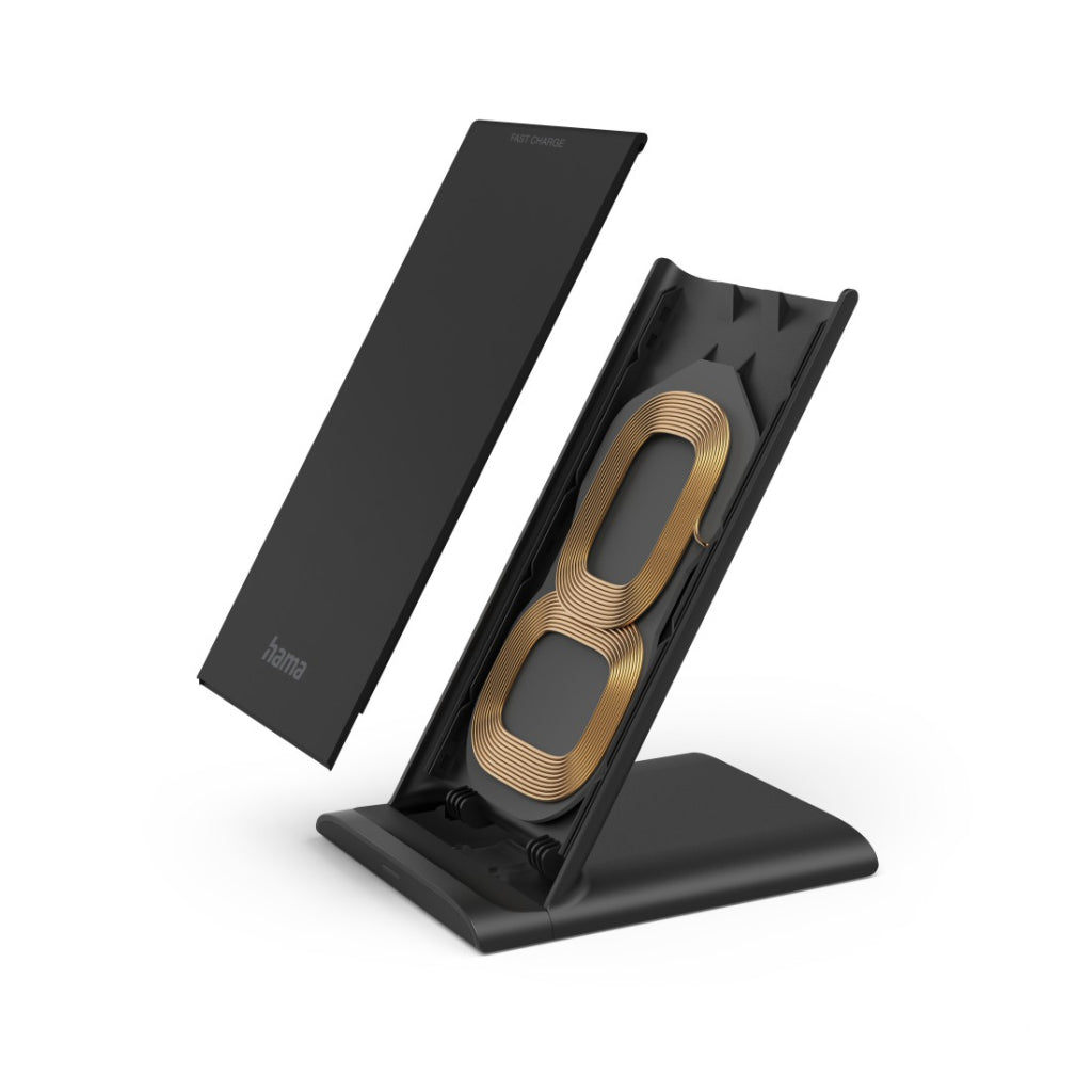 Hama wireless charger qi-fc10s 10 w draadloze smartphone-oplaadpad zwart