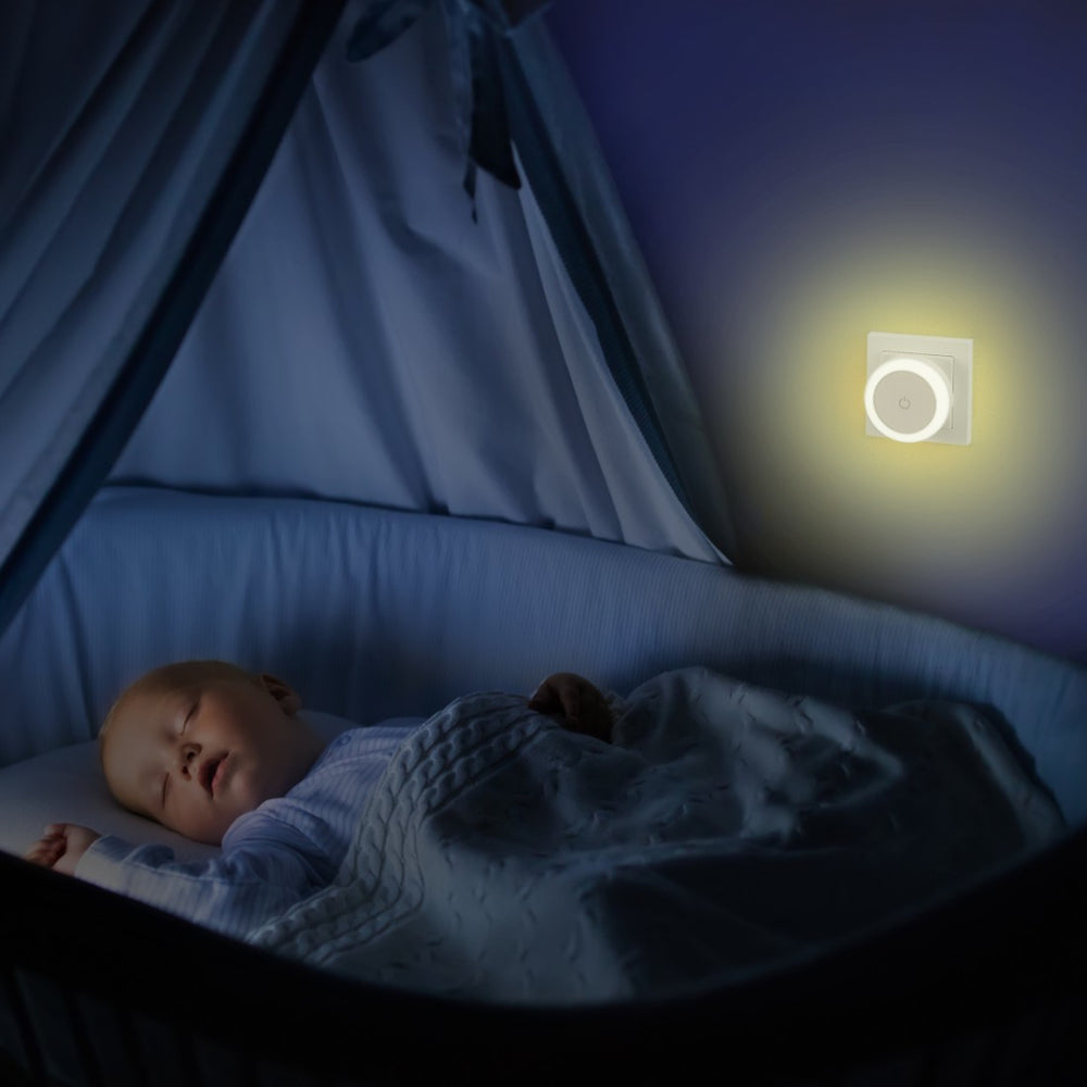 Hama led-nachtlampje touch schakelaar voor stopcontact aanraakknop warm licht