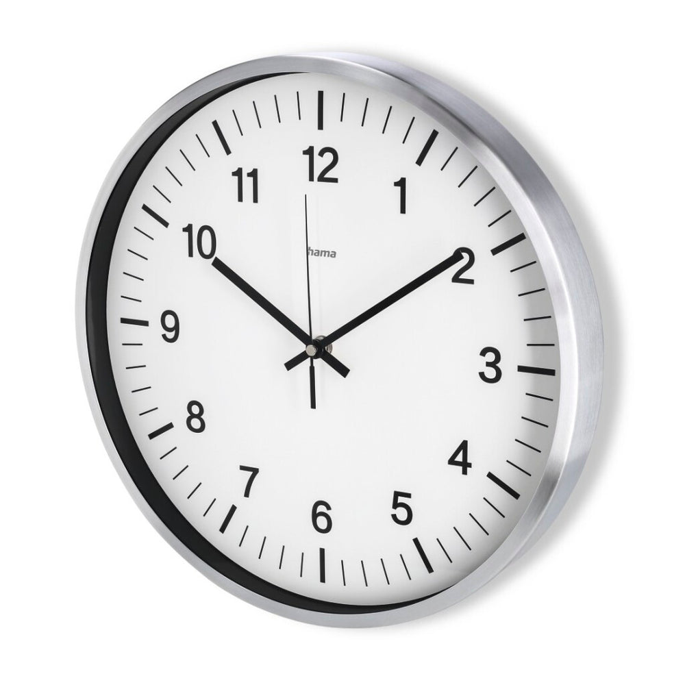 Hama Radiogestuurde Wandklok Glanzend Ø 35cm Aluminium
