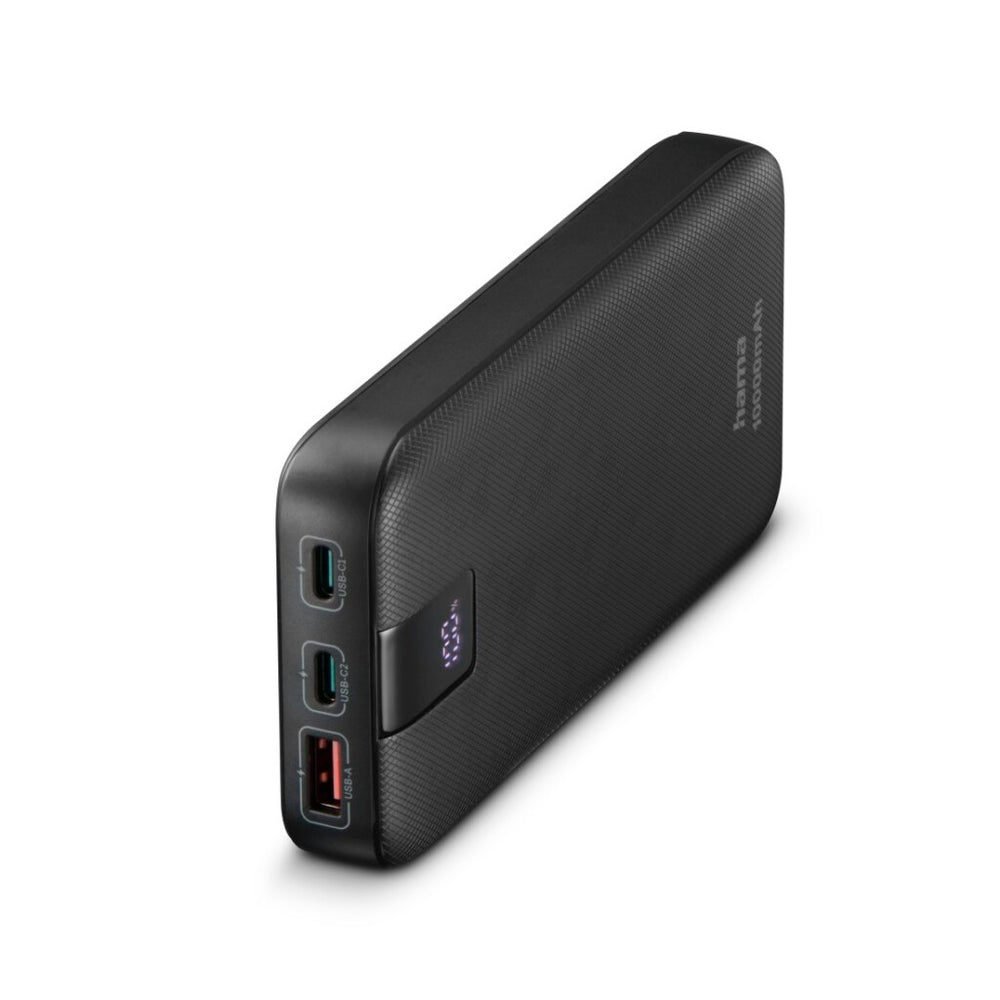 Hama powerpack pd 10 10000mah 3 uitgangen: 2x usb-c 1x usb-a antraciet