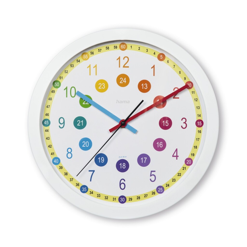 Hama kinder wandklok sal tikt niet 30 cm multicolor wit