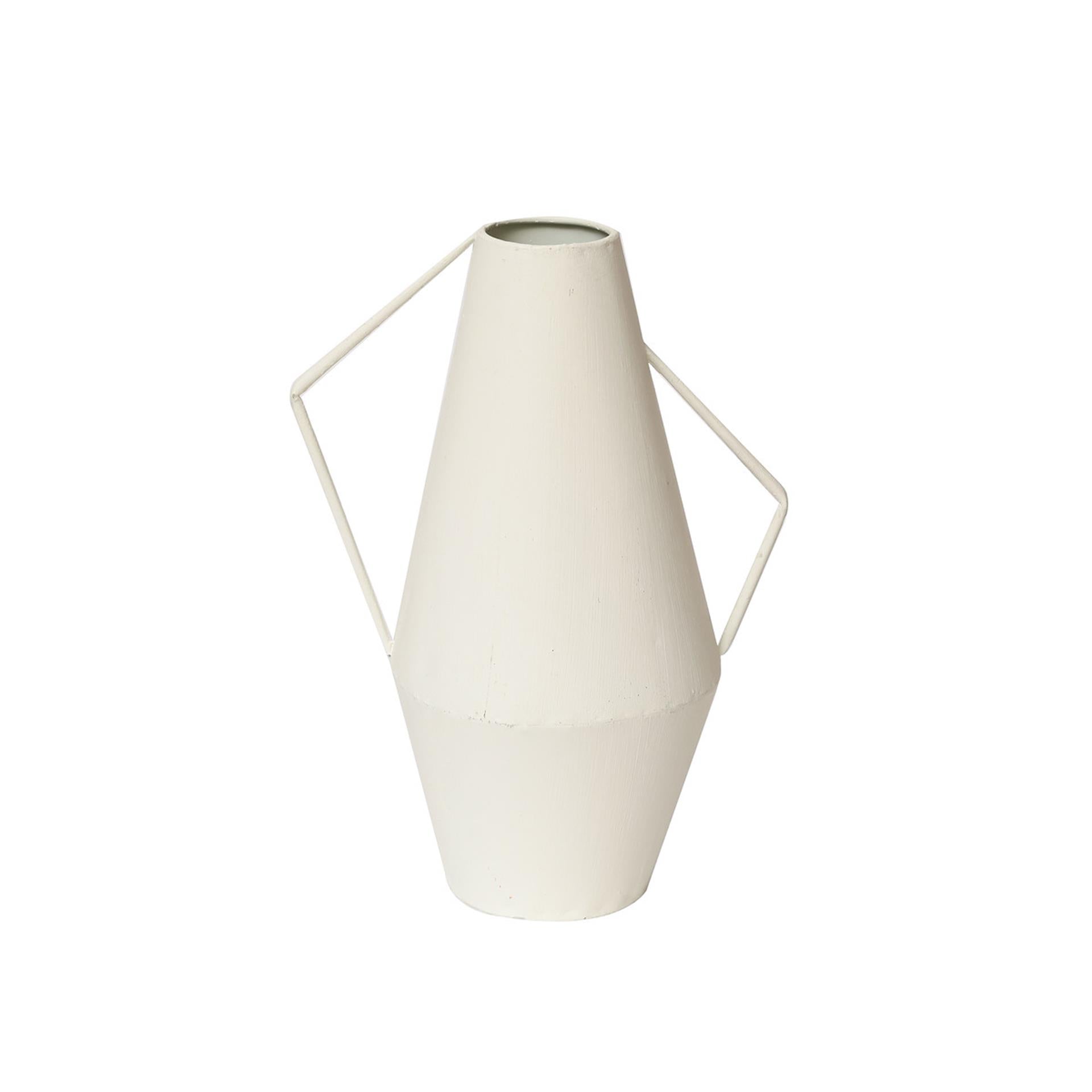 House of nature vaas cadiz metal 26cm wit