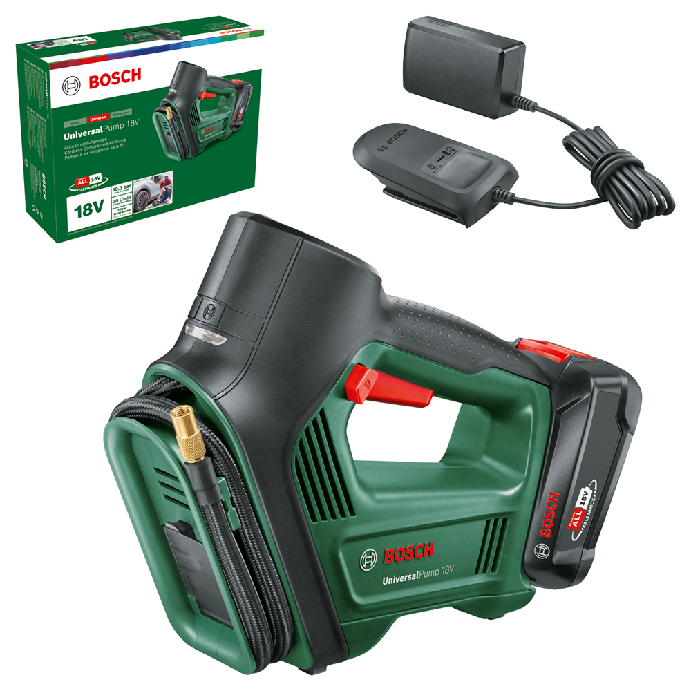 Bosch groen bosch luchtpomp universal pump 18v | 1 x 2,0 ah accu + lader - 0603947101