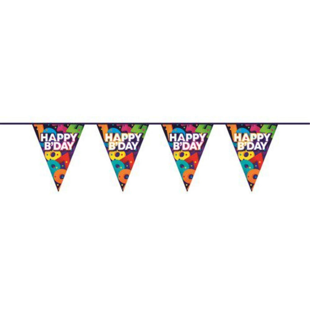Haza vlaggenlijn happy birthday 10m