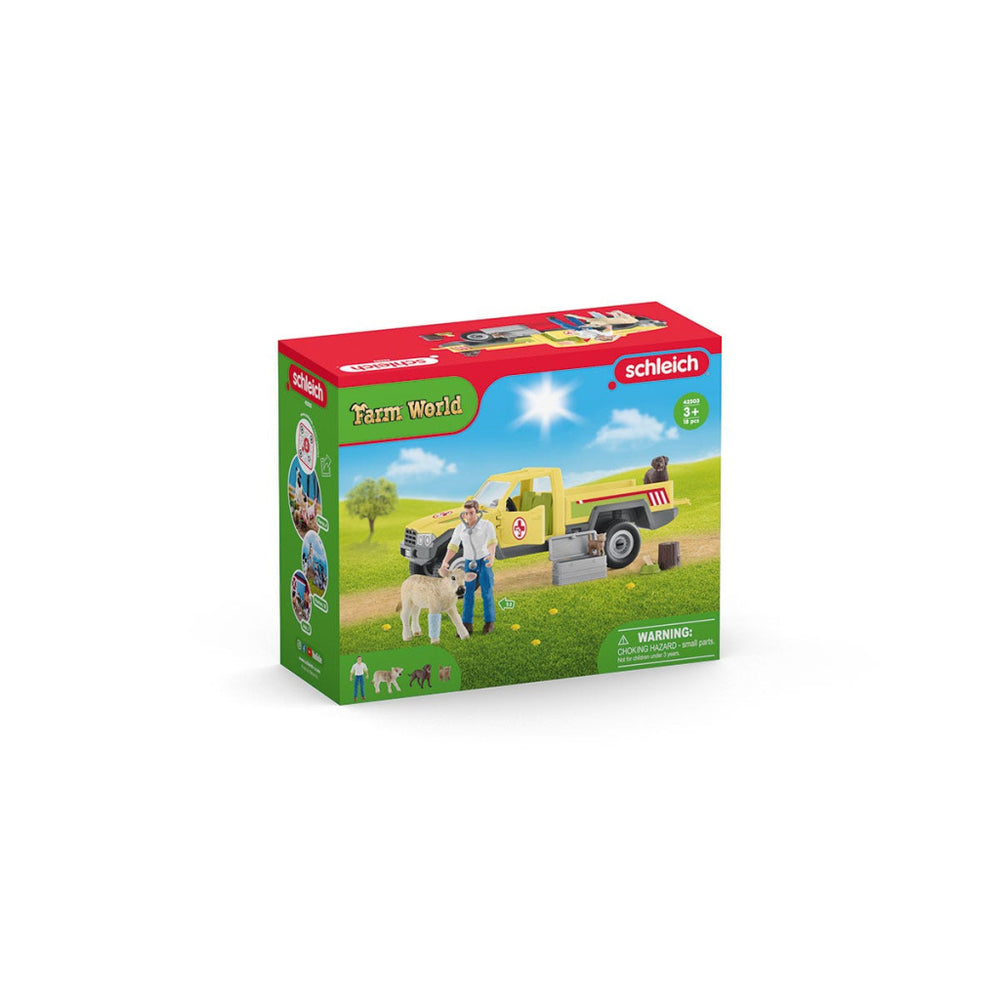 Schleich farm world speelfigurenset dierenartsbezoek op de boerderij