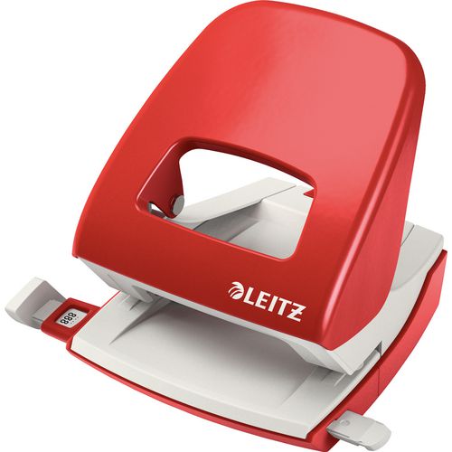 Leitz 2-gaats perforator 5008 8cm rood