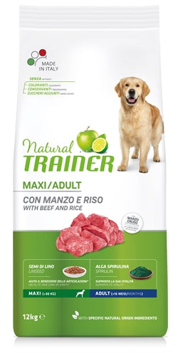 Natuurlijke trainer hond volwassen maxi rundvlees rijst