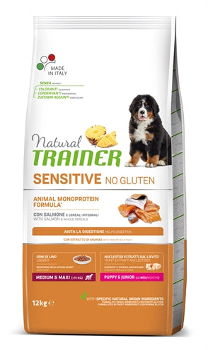 Natuurlijke trainer hond puppy junior medium maxi gevoelige zalm