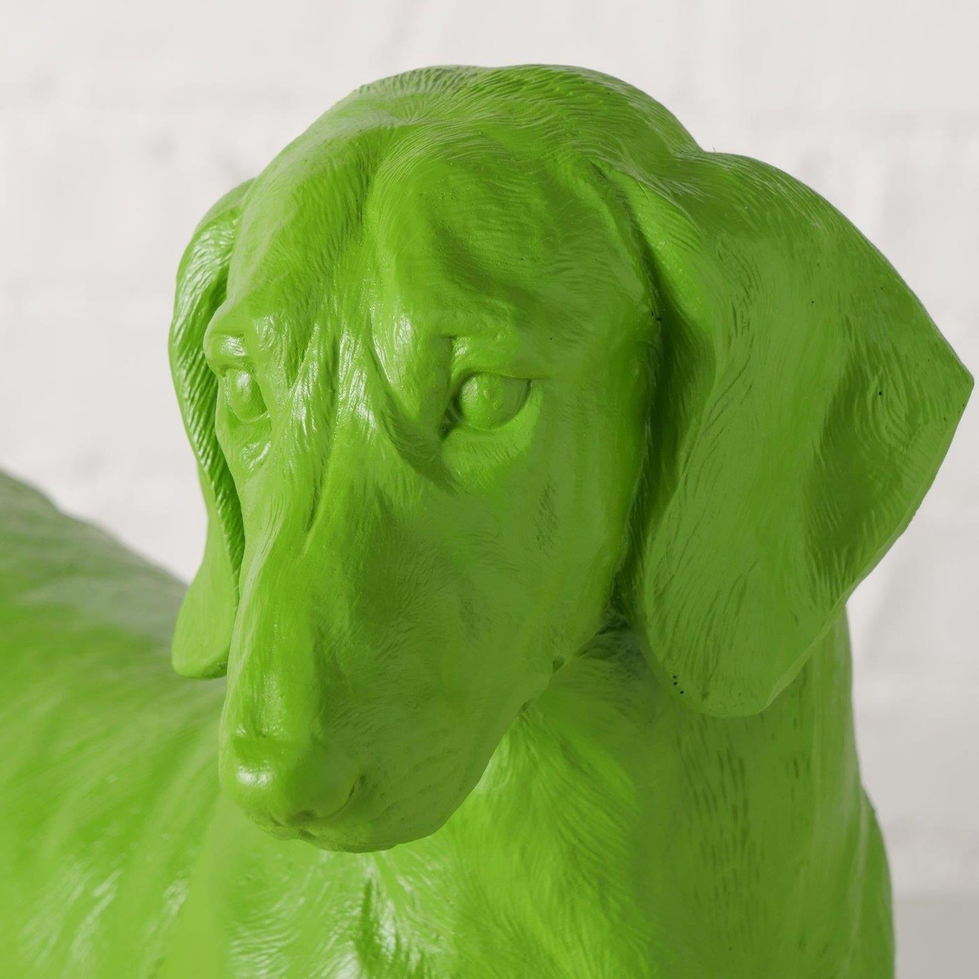 Boltze home figuur tekkel wuffy groen 38x18x24cm polyresin
