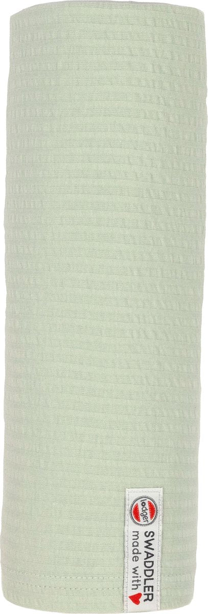Lodger swaddler - hydrofiele doek xl - groen - 120x120cm - seersucker katoen - hydrofiele luier