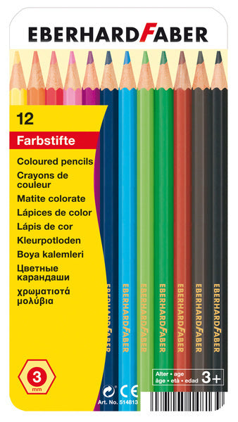 Eberhard faber ef-514813 kleurpotloden klassiek metaaletui a 12 stuks