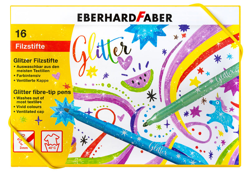 Eberhard faber ef-551016 viltstiften glitterdoos 16 kleuren