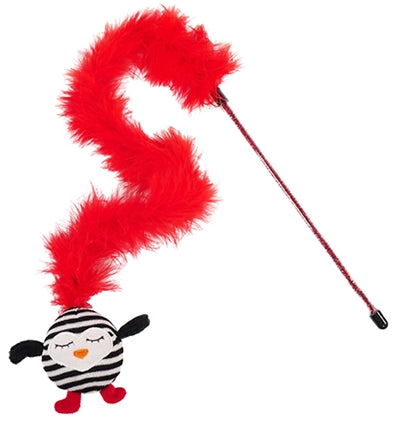 Palissander kattenhengel verticale pinguin met veer