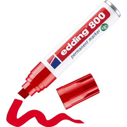 Edding permanent marker 800 ultra 4-12mm rood schuin sneldrogend waterbestendig