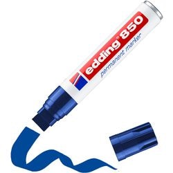 Edding 850 permanent marker - blauw - 1 stift -beitel punt 5-16 mm - water en wrijfvast - voor karton, kunststof, hout, metaal, etc. - alcohol markers voor volwassenen