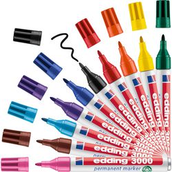 Permanentmarker edding 3000 1,5 - 3 mm assorti waterbestendig sneldrogend