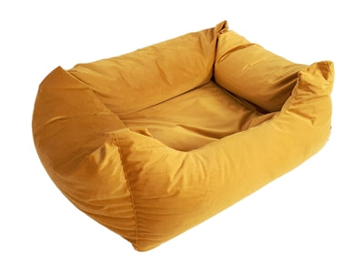 Madison Friends hondenmand fluweel geel