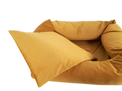 Madison Friends hondenmand fluweel geel